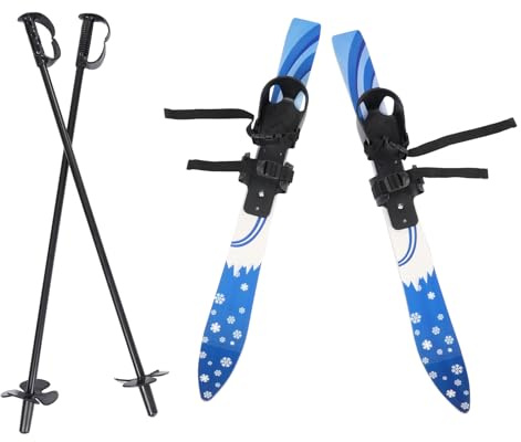 PERFERATE Kids Snow Skis Set Kid's Beginner Snow Ski with Poles and Bindings Backyard Winter Fun Cross Country Style Skis Skiing Equipment for (2-8)-Year-Old Kids