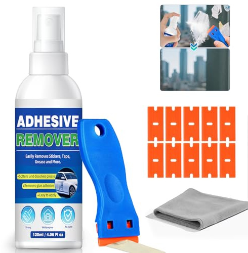 Dissolvant Adhésif Spray, Retire Colle, Étiquettes Et Ruban Adhésif | Élimine Rapidement Résidus De Colle, Autocollants Et Rubans Sur Verre, Métal, Plastique, Bois, Voiture Et Surfaces Diverses