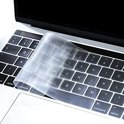 MOSISO Prämie Ultra Dünn Tastaturschutz Kompatibel mit MacBook Pro mit Touch Bar 13/15 Zoll (2019&2018&2017&2016 Freisetzung A2159/A1989/A1706/A1990/A1707) Transparente Haut EU Layout, Klar