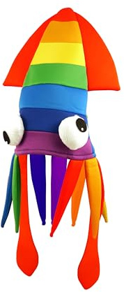 Fancy Dress Rainbow Squid Hat Gay Pride Accessory - Adult Size