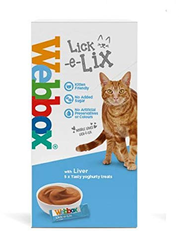 Webbox Lick-e-Lix Unique Tasty Cat Treats Box (All Flavours) 5-7 Treats Per Pack Lick-e-Lix Liver 5 Pack, 10 Pack