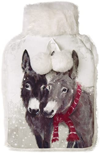 Ideal Home Range Wärmflasche mit Esel-Motiv Pips and Grey, ca. 2.000 ml, Polyester, weicher Bezug, 1 Stück