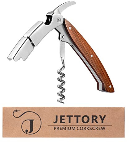 Jettory Cavatappi | limonatiera professionale sommelier con tagliapapatate, apribottiglie e doppia cerniera per bottiglie di vino | apribottiglie in acciaio inossidabile.