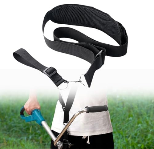 AUCANNIO Adjustable Strimmer Harness, Padded Shoulder Strap For Brushcutter & Grass Trimmer, Quick Release, Compatible With Petrol & Electric Trimmers, Comfortable Trimmer Belt