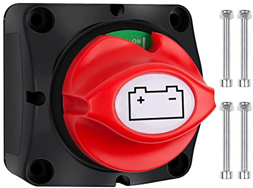 Interruttore di separazione per batteria, 12 V, interruttore principale, batteria 12 V/24 V/48 V 275 A, interruttore batteria 12 V, impermeabile, per barca, moto, yacht, auto, camper, ATV UTV