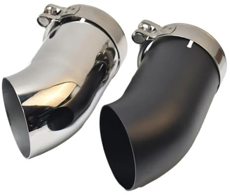 Bocca Terminale Tubo 1 Pezzo Auto Nero Opaco Scarico 3 Pollici Silenziatore Punta Argento 45 Gradi Piegatura 76 Mm Tubo Finale Silenziatore
