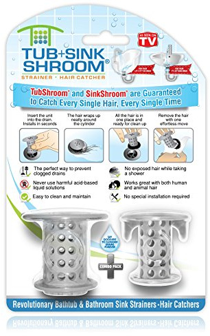 TubShroom and SinkShroom Drain Protectors Hair Catchers for Bathtubs and Sinks, Gray