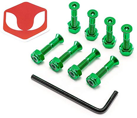Venom Premium 1 - Allen Key Anodised Skateboard Deck Bolts/Screws/Hardware - Green