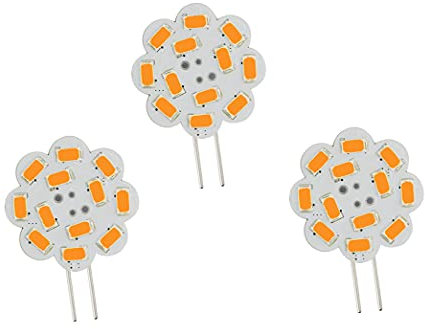 ShuoHui 3 lampadine LED G4, 360 lumen, 3 W, 12 V, luce bianca calda, 2900 K, 12 x 5630 LED di ultima generazione (12 V AC/DC)