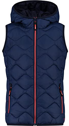 CMP - Kid G Vest Fix Hood, Girl, Blue Ink, 110