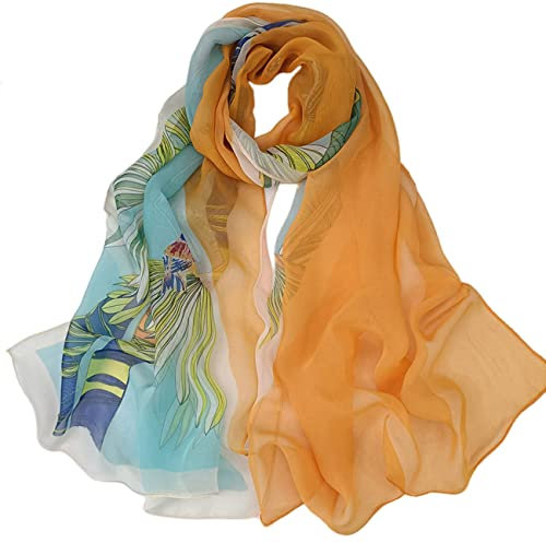 FAIRYGATE Schal Damen Schals & Tücher für Damen Bandana Seide Bunt Chiffon Schal für Brautkleid Hochzeit Party Abendkleid und Besondere Anlässe A4615