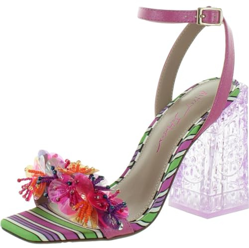Betsey Johnson Sandali con tacco Quinta Donna, Rosa multicolore, 39 EU