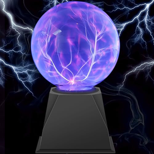 Comely Lampada al Plasma Magica 13 cm, Sfera al Plasma Sensibile al Tocco e al Suono, Luce Blu Novità Luci Notturne per Soggiorni, Camere da Letto, Bar, Illuminazione d'ambiente