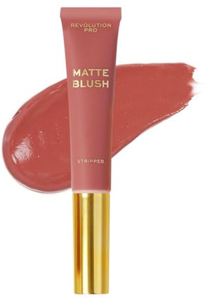 Revolution Pro- Iconic Matte Cream Blush- Wand Stripped Pink | Lightweight formula |Buildable & Blendable |Soft-focus matte effect |Easy-to-use wand applicator | 15ml