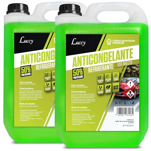 LUCCY Antigelo Auto G12 50% Protezione -37ºC | 10 Litri | Liquido Radiatore Verde