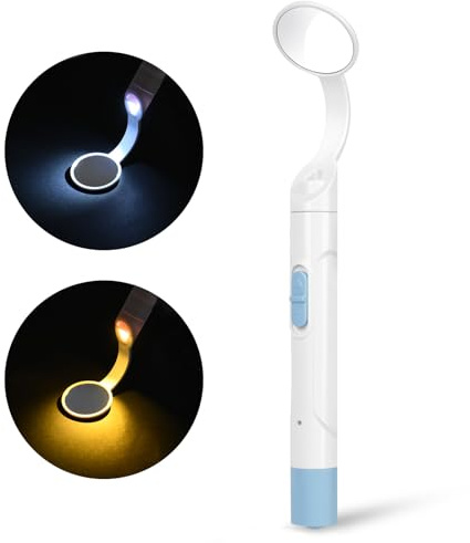 Flintronic munspegel med LED-ljus, antibeschlag tandspegel med 2 belysningslägen, oral tandspegel, mun tand inspektionsspegel, uppladdningsbar USB LED tandvårdsspegel, för tandvårdsläkare