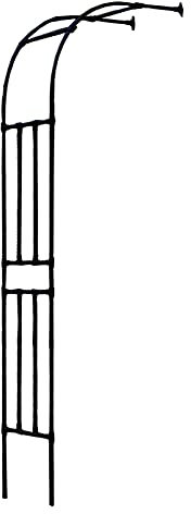 Arche de jardin en métal avec support mural demi-côté élégant pour plantes grimpantes, pergola, tonnelle pour extérieur, mariage, treillage noir, arche en métal extérieur avec demi-côté Wa
