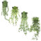 Zequech 4 macetas de plantas colgantes verdes de imitación, datura, eucalipto, guisante, perla, clorophytum comosum, terraza interior y exterior, oficina, decoración de boda, paisaje artificial