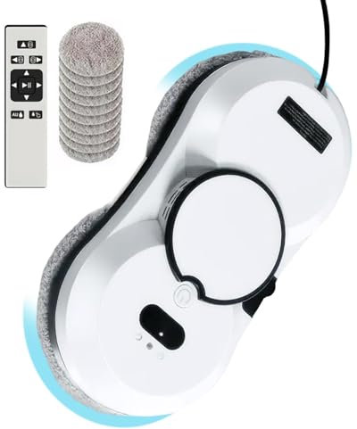 Fensterreinigungsroboter, 5600 Pa Saugkraft, automatischer Fensterreiniger, Sicherheitssystem, intelligente Navigation, Fernbedienung, für alle glatten Oberflächen, mit 10 Tüchern (A)