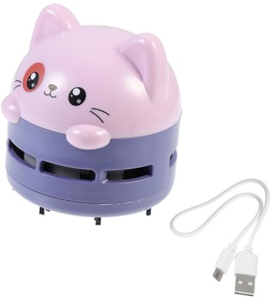 MOLUCKFU Mini Aspirateur de Bureau Portable Violet Aspirateur de Comptoir Compact pour Miettes et Poussière Nettoyage Facile de Table et Clavier Léger et Maniable
