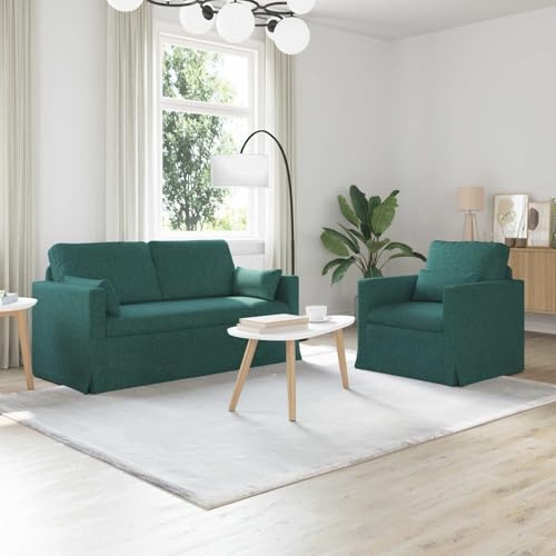 Ziaphsol soffa hörnsoffa 2-delad mörkgrönt tyg 158 x 78 x 80 cm med sovfunktion och sänglåda för vardagsrum, kontor, lounge, modern skandinavisk design
