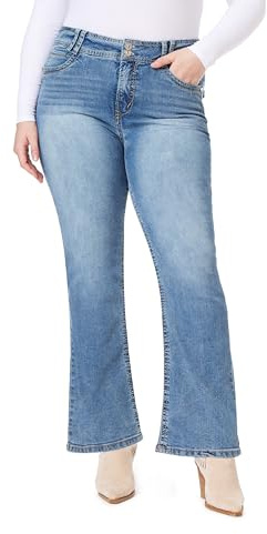 WallFlower Women's InstaStretch Luscious Curvy Bootcut Jeans, Andrea, 9