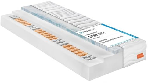 sleepling 196391 Federkern Matratze Innovation 420 Taschenfederkern mit Visco Matratzenauflage | 7-Zonen Tonnentaschenfederkernmatratze | Made in EU | Ökotex 100 | Härtegrad 3, 140 x 200 x 25 cm, weiß