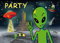 16-teiliges Einladungskarten-Set * Alien * für Kindergeburtstag und Mottoparty | bestehend aus 8 Einladungen und 8 Umschlägen | Kinder Geburtstag Party All Weltraum Space Ausserirdische