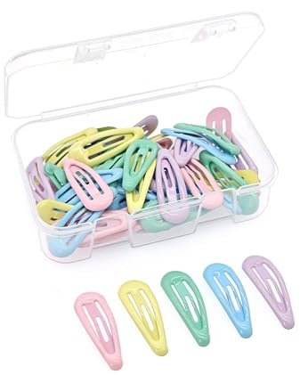 JZK 50pcs 3cm Mini hair clips for toddlers little girls macaron color metal snap small hair clips for fine hair hair pins for kids girls baby hair grips