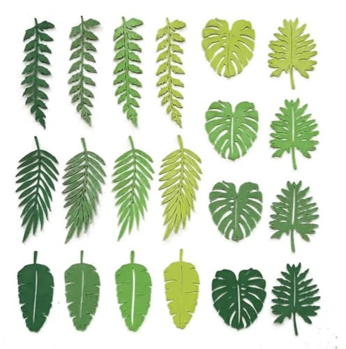 Green Leaf Summer Confetti Tropical Palm Leaf Confetti Table Confetti for Hawaii Summer jungle Birthday Party Table Decorations 100pcs