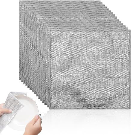 SULIUDAJI 15 Piezas Paños De Alambre Multiusos,Paño De Limpieza De Malla De Alambre, Paño De Cocina Multifuncional De Alambre,Reutilizable Paños Para Lavar Platos Húmedos Y Secos Para Sartenes Cocina