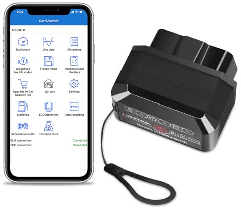 jianyana OBD2 Code Reader, OBD2 Scanner Bluetooth Universal Car Engine Fault Code Reader Car Diagnostic Scanner Diagnostic Scan Tool with BMW Ford VW Audi All OBDII Vehicles