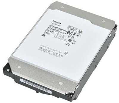 Toshiba MG Series 24TB Internal Enterprise Hard Drive, 3.5 SATA HDD, 7200 RPM, 24/7 Operation, For Server, Hyperscale, Cloud, 550TB/Year workload, 5yr Warranty (MG11ACA24TE)