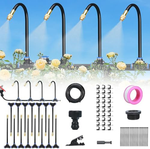 Sistema di irrigazione da giardino, regolazione completa a 360°, irrigazione automatica a goccia, 2025, irrigatore automatico per irrigazione, piante, irrigazione a goccia (15 metri)