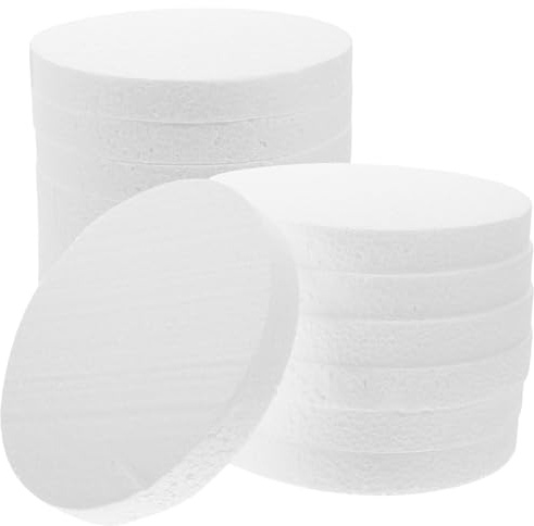 Generico 16 Pezzi Vassoio per Torte in Schiuma Rotondo Bianco 15 CM Diametro Spessore 2 CM Supporto Riutilizzabile per Decorazione e Lavoretti Fai da Te