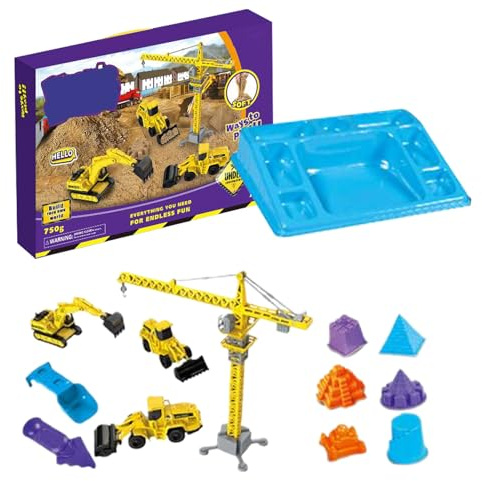 Set di sabbia da costruzione, giocattolo per veicoli spaziali, giocattolo a sabbia sensoriale, per bambini in età prescolare, festa di compleanno, sala regalo, giochi interni ed esterni, asilo