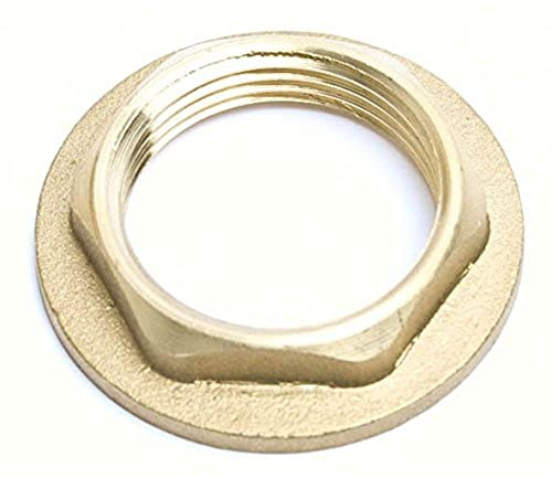 Bulk Hardware BH05284 Flänsad bakmutter mässing 1/2 tum BSP, vit, uppsättning av 2 delar 3/4 Mässing