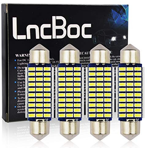 LncBoc 41mm 42mm C5W LED Lampadine 30SMD 3014LED Super Luminosi Bianca Lampadine per Porte Interne di Auto Luci di Lettura Luci Plafoniera Luce Targa 12V Confezione da 4