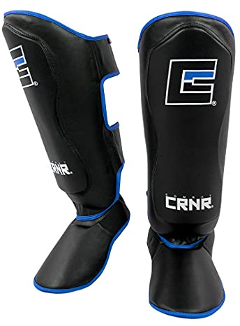 Combat Corner Elite Spar Muay Thai Shin Guards | MMA, Kick Boxing Leg Protector Pads Training Protective Gear