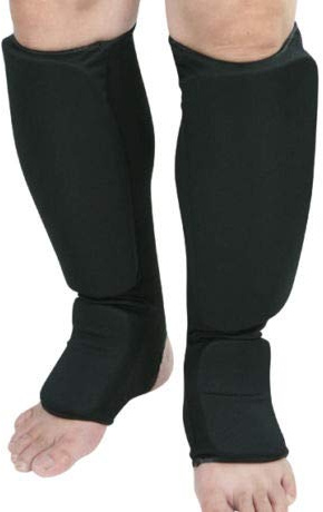 Cloth Shin & Instep Guard Taekwondo, Martial Arts, MMA Foot Protective Gear Protector for Sparring (Black/White; Child Small to Adult XL) (Black, X-Large)