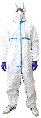 re:Lab Polypropylen Schutzoverall mit Gummizug Ärmel, Vlies, Weiß, XX-Groß