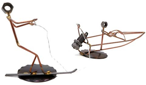 Ski Boat Collectible Handmade Metal Art Figurine, Desk Accessories, Trophy, Boss Gift, Office Décor, Water Sports