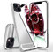 moex Funda con espejo compatible con Apple iPhone 13 Mini con espejo de silicona, funda con efecto espejo, funda para teléfono móvil con efecto espejo, color plateado