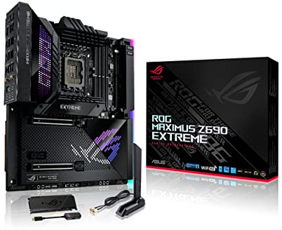 ASUS ROG Maximus Z690 Extreme(WiFi 6E)LGA 1700(Intel 12th Gen)EATX gaming motherboard(PCIe5.0,DDR5,24+1 power stages,5x M.2,PCIe 5.0 M.2,10Gb&2.5GbLAN,2xThunderbolt 4,PCIe 5.0 Hyper M.2 card bundled)