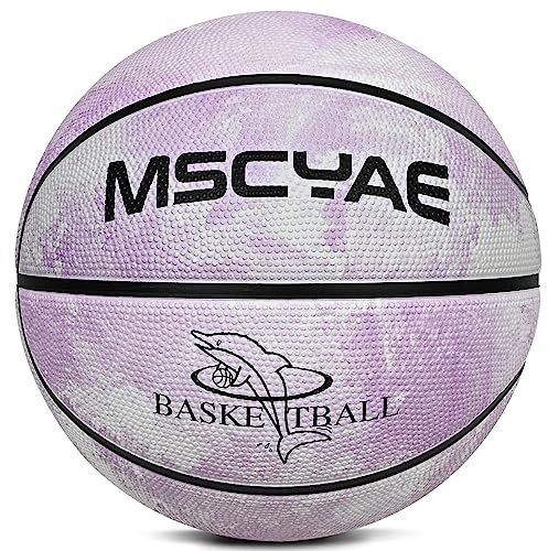 Indoor Outdoor Mini Basketball Size 3 & 5, Purple & White