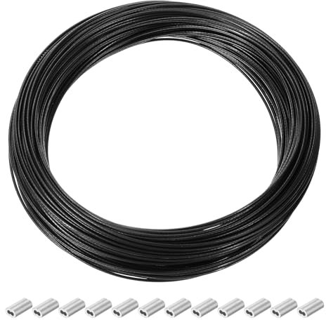 PATIKIL 98.4ft x 0.04(1mm) 304 Stainless Steel Wire Kit, Coated Covered Cable Picture Hanging String Rope for Photo Frame Artwork Mirror Railing Decoration