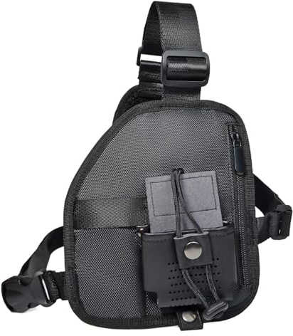 UAYESOK Radio bröstsele Walkie Talkiehållare hölsterfodral påse tvåvägsradio nylon bröstkorg pack med rem för Kenwood Baofeng Icom Midland president Motorola Retevis Yaesu handhållen radio