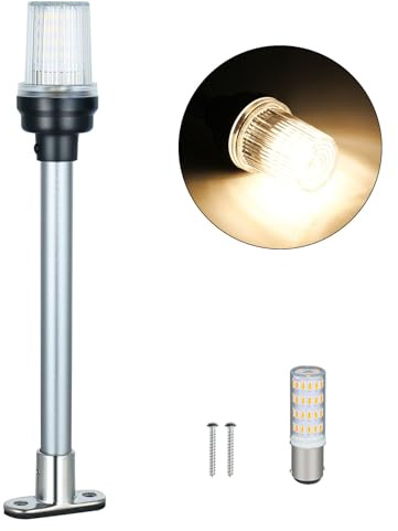 PSDRIQQ Boat Anchor Light Stern Light, DC12-24V 12 Inch LED Navigation Lamp Waterproof for Pontoon and Fishing Boat