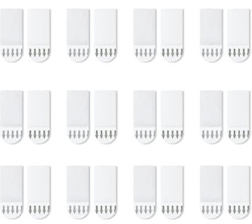 12Pairs Picture Hanging Strips Heavy Duty, 12Pairs (24Strips) Hanging Picture Canvas Hanger No Nails, Photo Frame Stickers for Wall, Damage Free Adhesive Poster Refill Mounting- 16x46mm