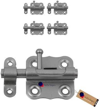 GeZu Impex Cerrojo para Puerta 40 x 40 mm Galvanizado Juego de 4 Cerraduras Exteriores Latch para Baño